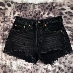 Levi's 501 Black Denim Shorts